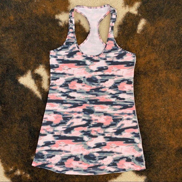 Lululemon Cool Racerback Pink Black Camo 6 Small - Picture 2 of 6